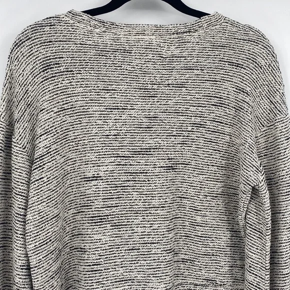 Madewell Texture and Thread Black and Cream Balloon Sleeve Sweater - Picture 10 of 11